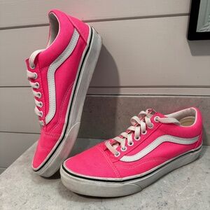 Vans Old Skool (Neon) Knockout Pink True White Womens